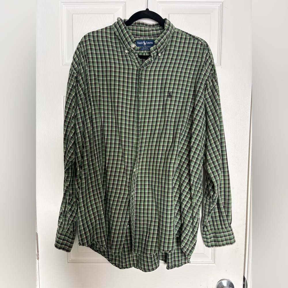 Ralph Lauren Blake Black/green/white checkered men’s xl button down